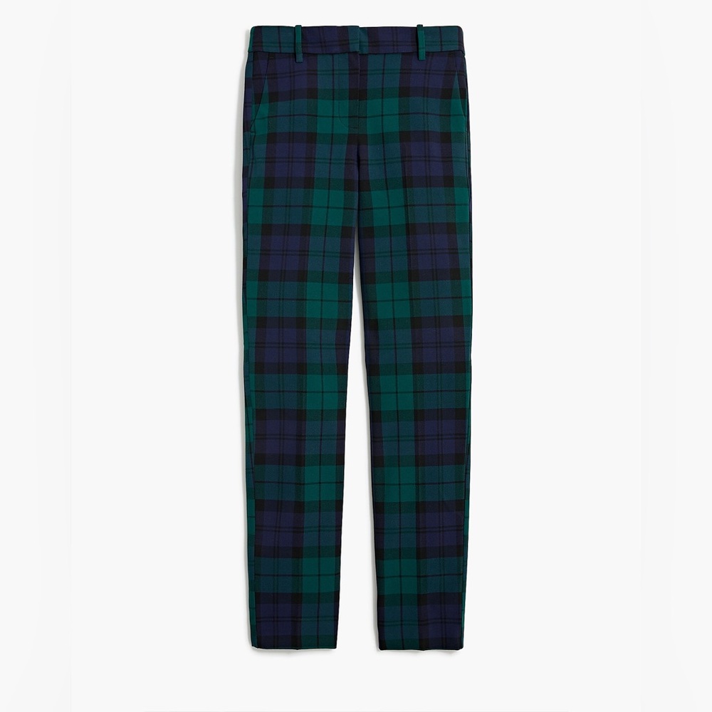 JCREW Ruby Black Watch Green Tartan Plaid Pants